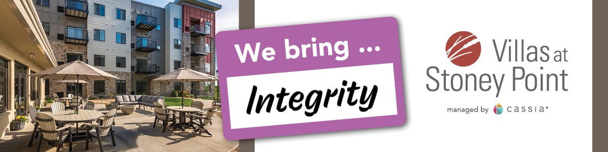 Patio of Villas of Stoney Point with the logo